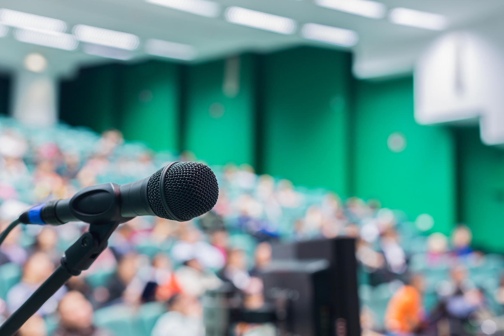 Microphone in front of people
